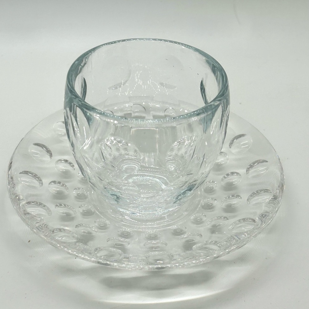 Guzzini Clear Glass Espresso Cup and Saucer Set - Transparent